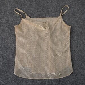 David Benjamin Women's Medium Gold Sparkle Sleeveless Tank Top Party Blouse‎